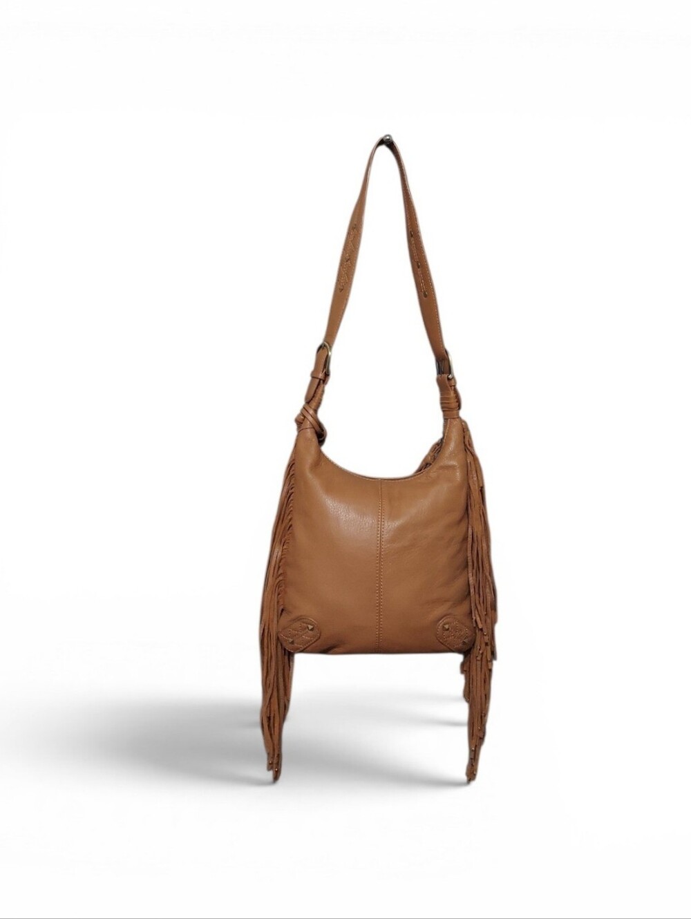 Donald J Pilner Boho Fringe Leather Hippie Shoulder Bag New With Tags - Picture 5 of 9